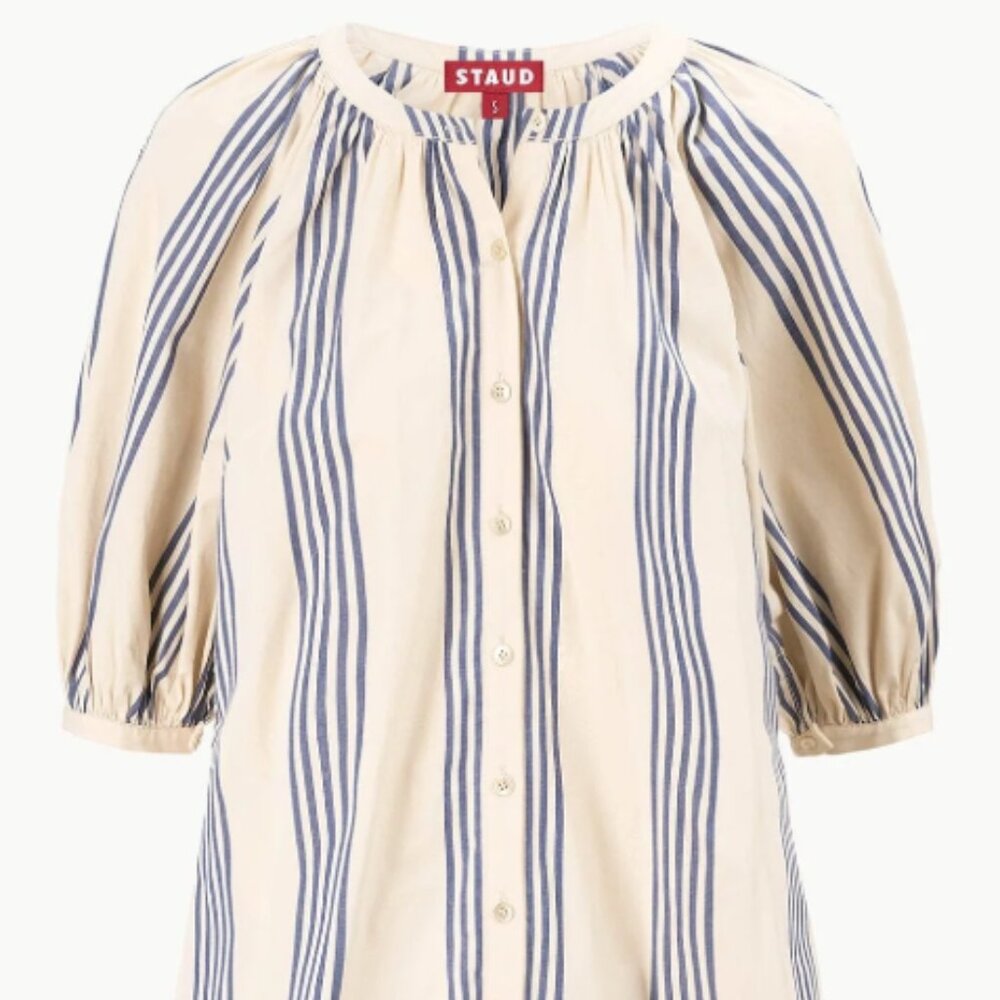 STAUD Vincent Striped Mini Dress